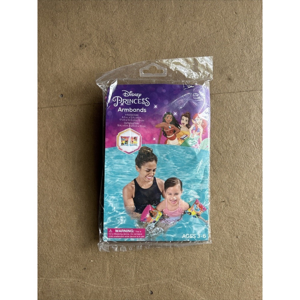 Disney‎ Princess Armbands Pool Floaties  Ariel  Moana Belle Swimming  Ages 3 - 6